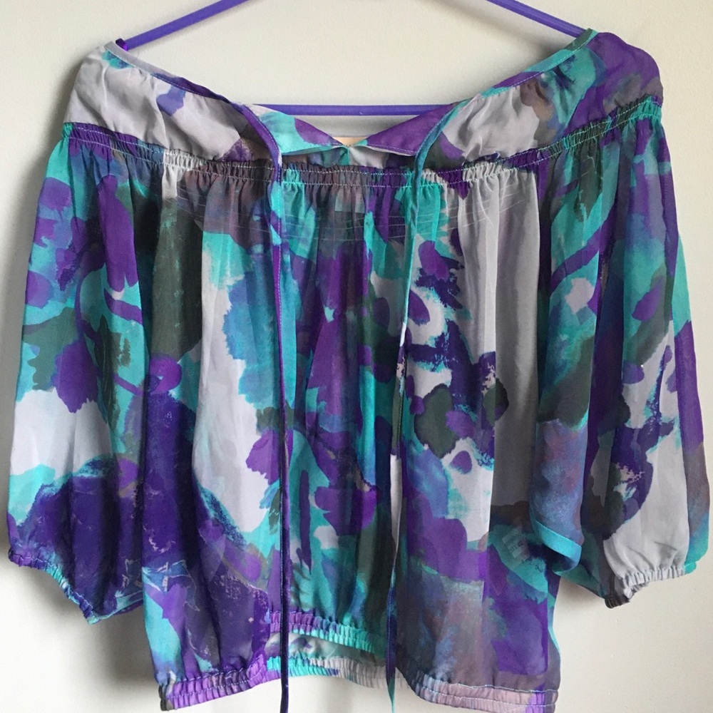 Jonathan Martin Boho Peasant Sheer Blouse